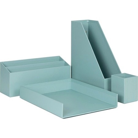 U Brands Desktop Set, Solid, 9-3/4inWx12inLx4-1/5inH, Teal UBR3630U0002